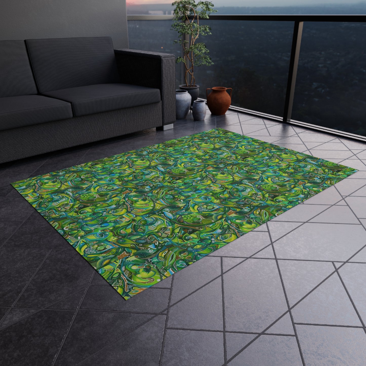 Sweet Greens ~ Vibrant Rug by Art By Laney