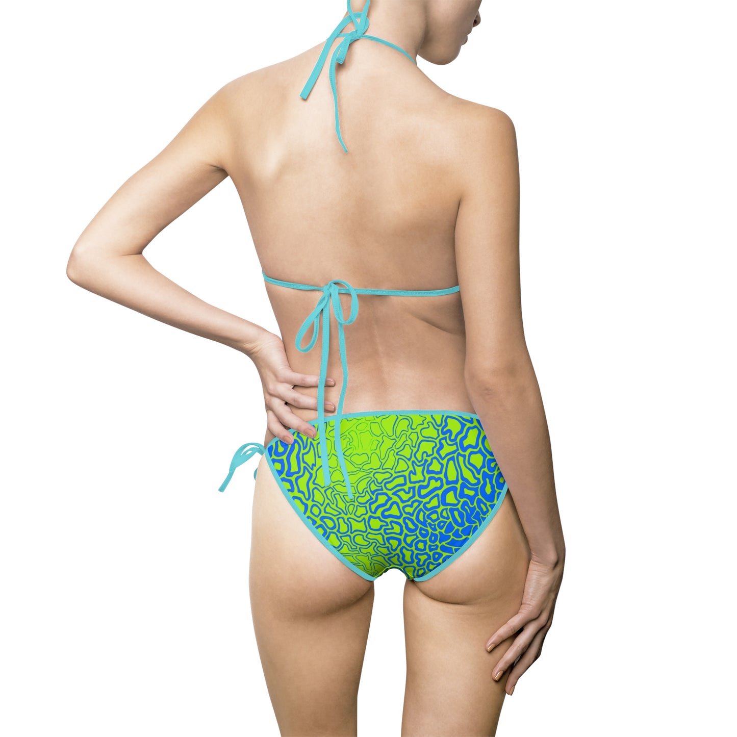 Pressure Vibrant Women's Bikini Set, Tropical Swimwear, Beach Ready, Summer Vacation, Pool Party Essential, Colorful AOP Design