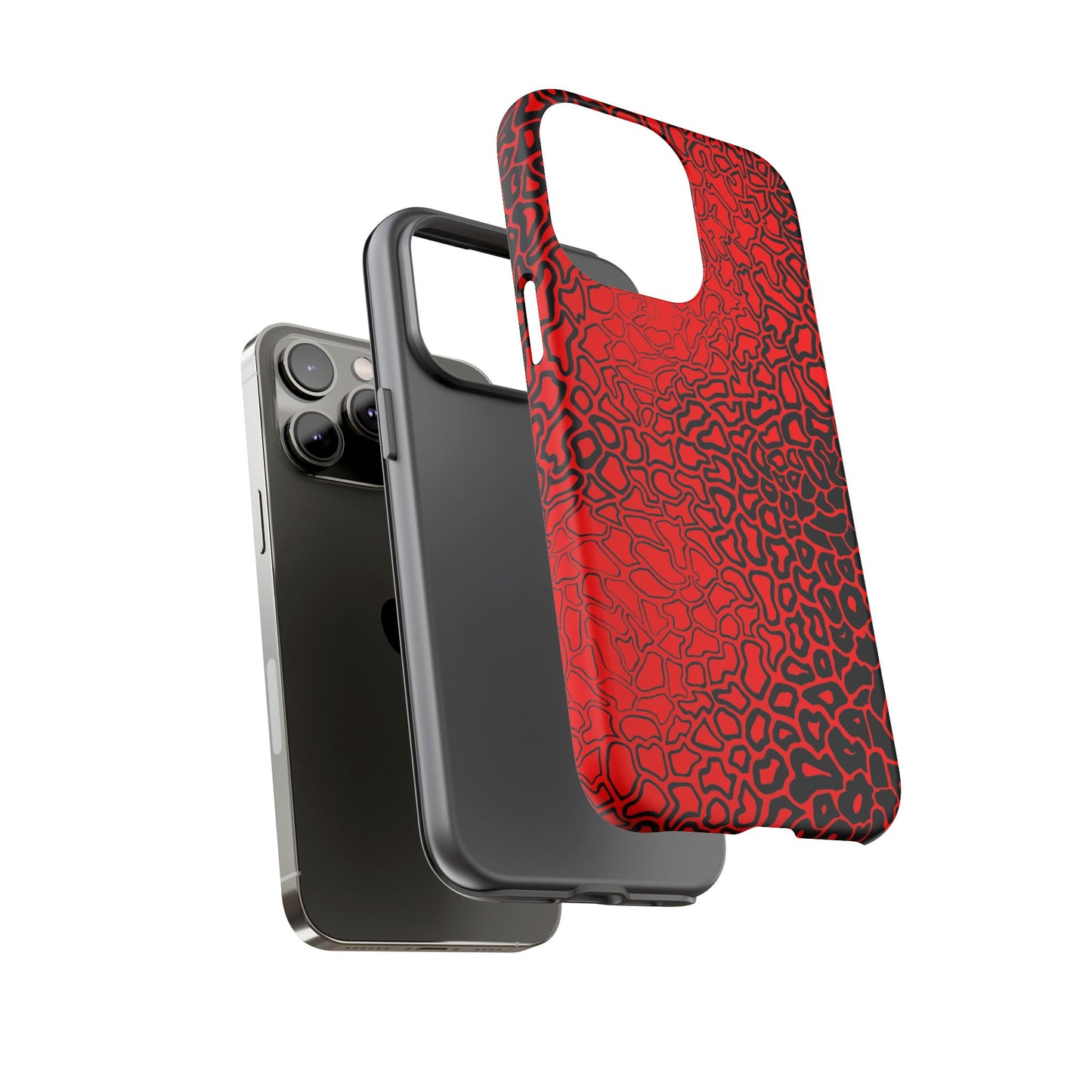 Pressure II Bold Phone Case - Tough Cases, Red Abstract Cell Phone Cover, Stylish Smartphone Protection, Unique Gift for Tech Lovers