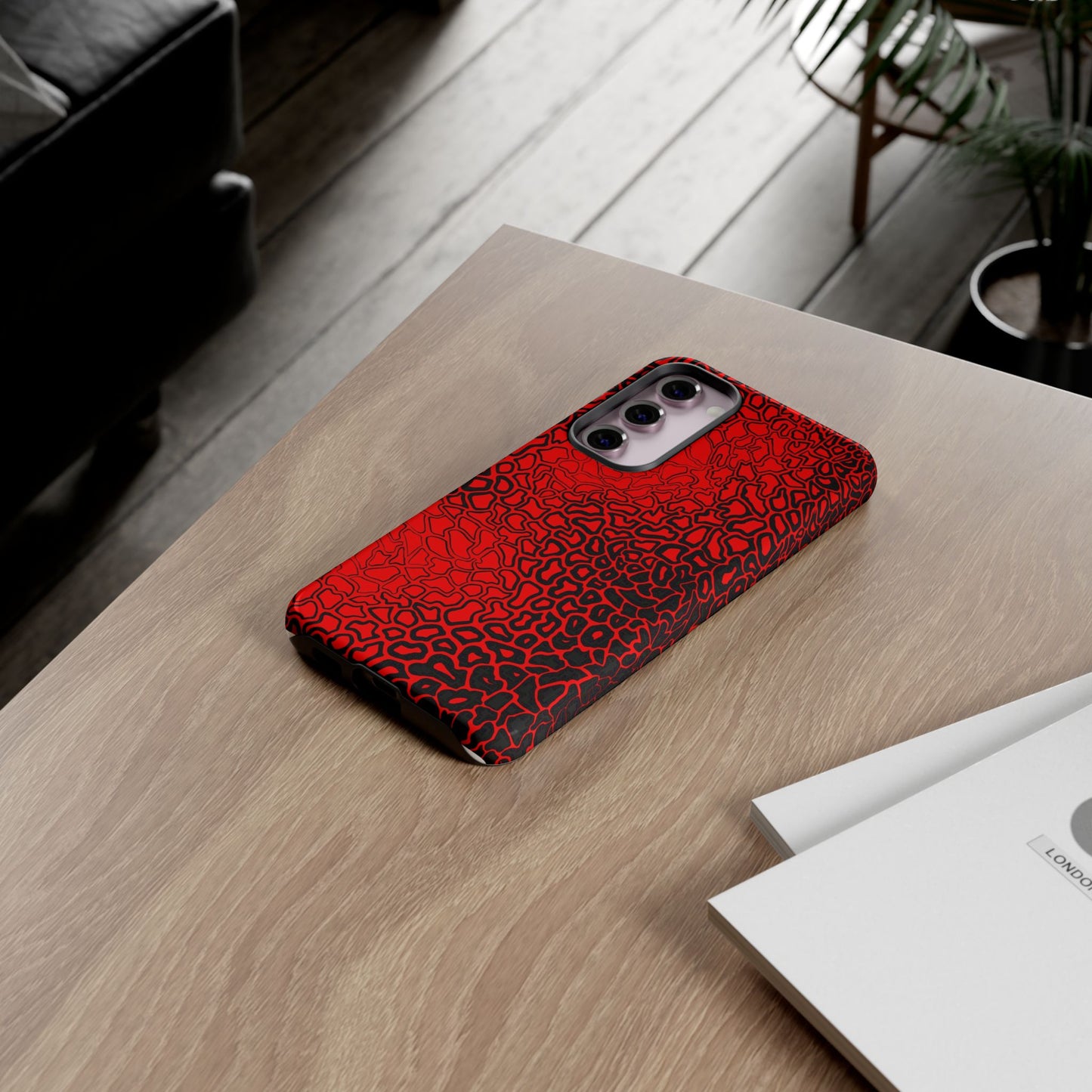 Pressure II Bold Phone Case - Tough Cases, Red Abstract Cell Phone Cover, Stylish Smartphone Protection, Unique Gift for Tech Lovers