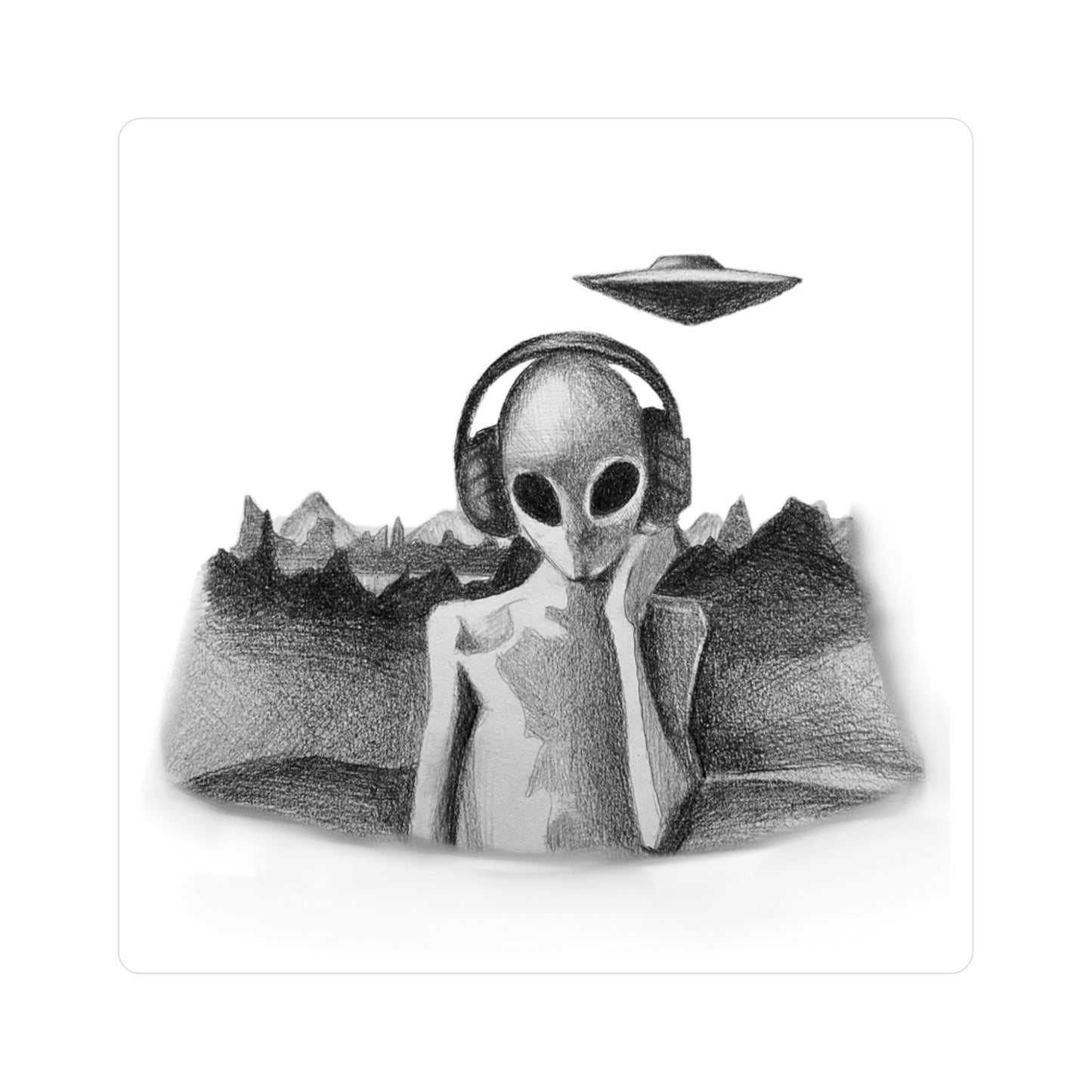 Playlist for Aliens ~ Sticker by Art By Laney