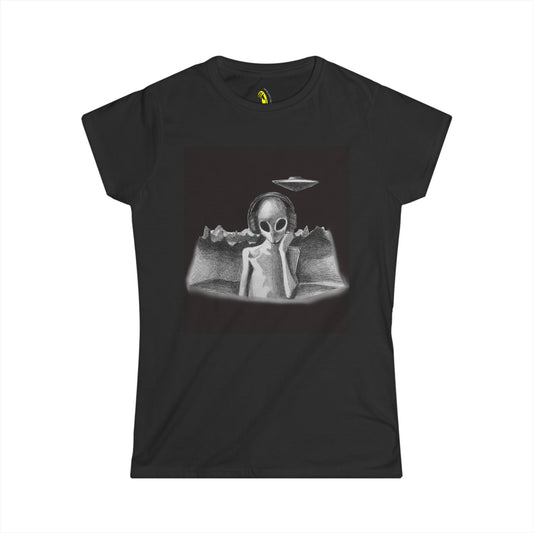 Playlist for Aliens on Black T-Shirt by Art By Laney