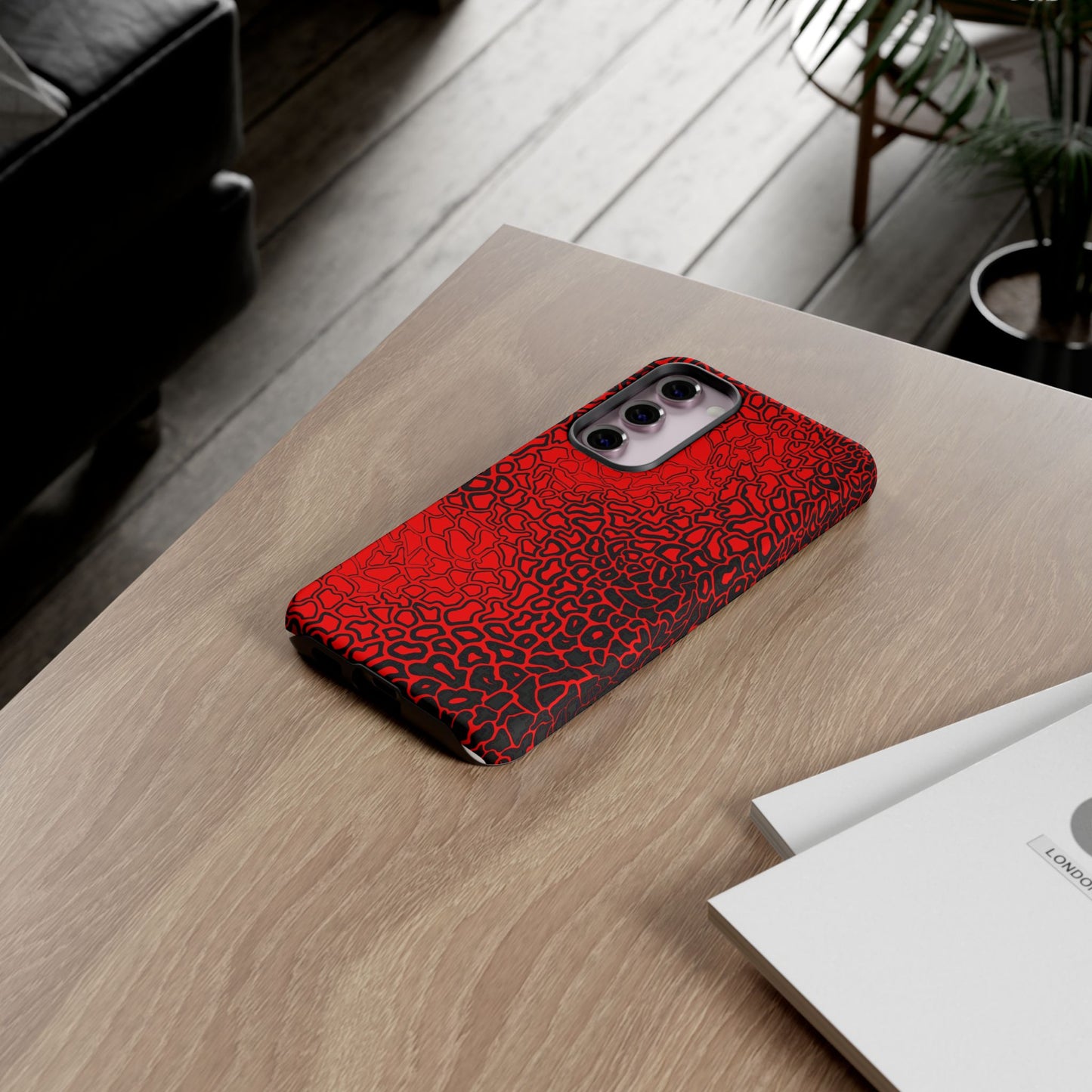 Pressure II Bold Phone Case - Tough Cases, Red Abstract Cell Phone Cover, Stylish Smartphone Protection, Unique Gift for Tech Lovers