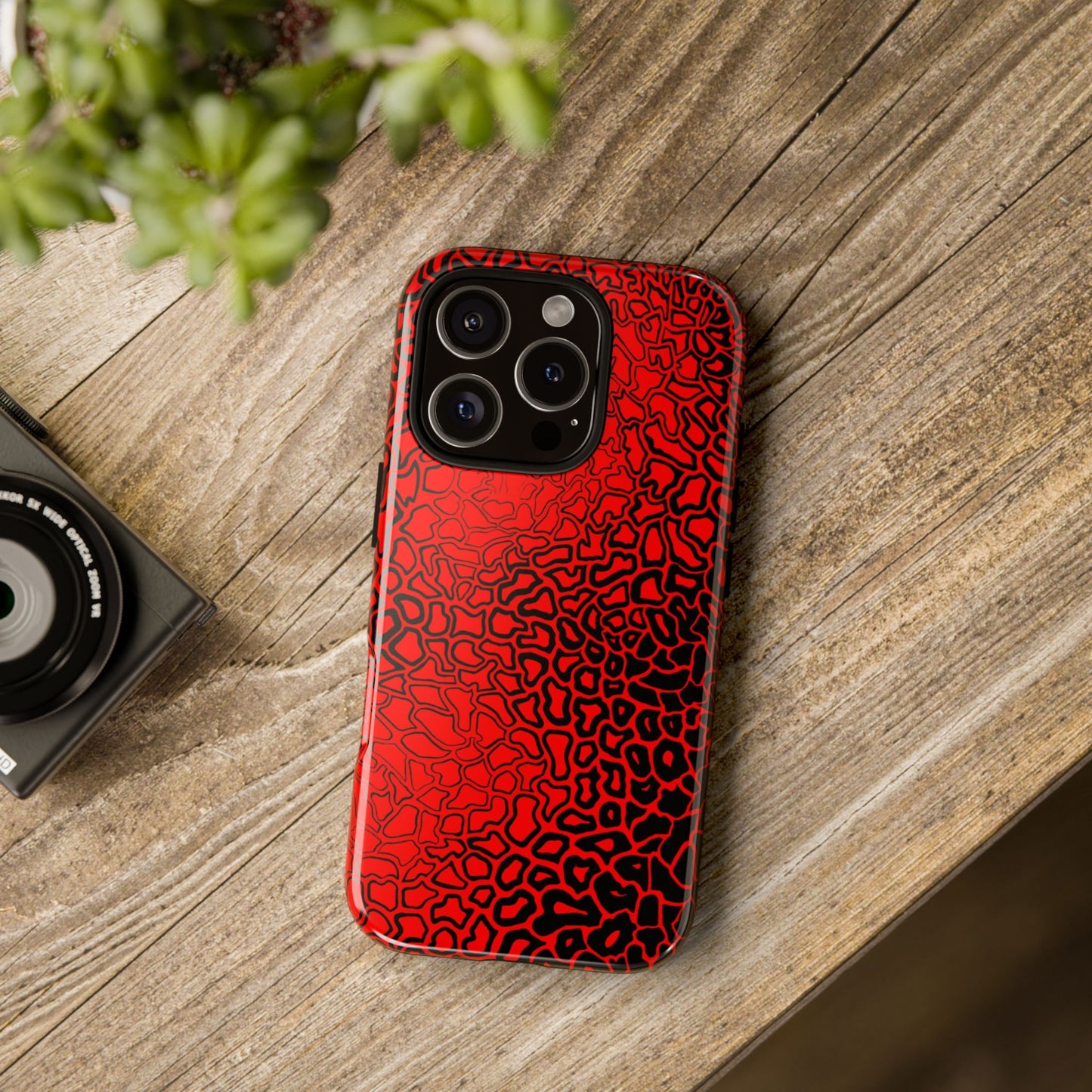 Pressure II Bold Phone Case - Tough Cases, Red Abstract Cell Phone Cover, Stylish Smartphone Protection, Unique Gift for Tech Lovers