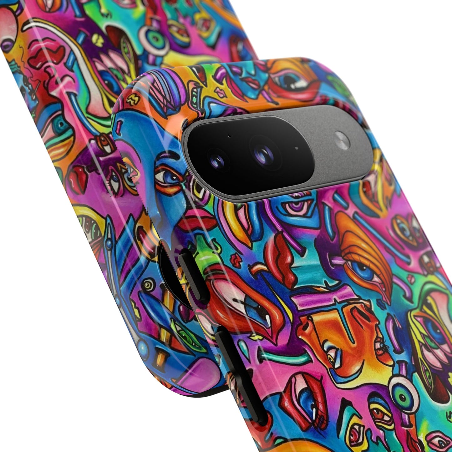 Mind Flip ~ Vibrant Art Phone Case, Colorful Tough Case, Unique Phone Cover, Funky Smartphone Shell, Gift for Art Lovers