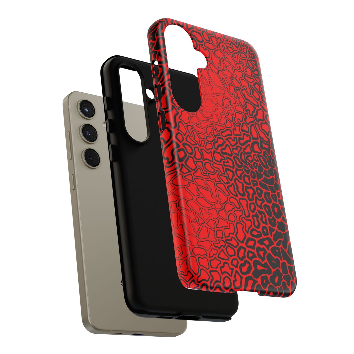 Pressure II Bold Phone Case - Tough Cases, Red Abstract Cell Phone Cover, Stylish Smartphone Protection, Unique Gift for Tech Lovers