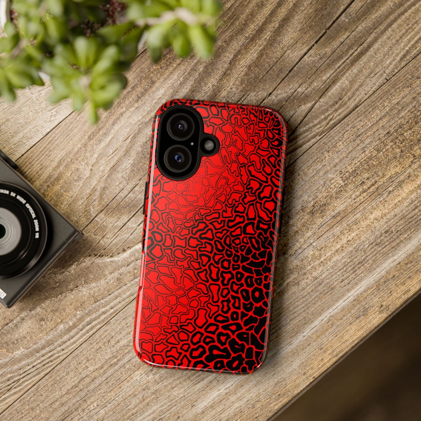 Pressure II Bold Phone Case - Tough Cases, Red Abstract Cell Phone Cover, Stylish Smartphone Protection, Unique Gift for Tech Lovers