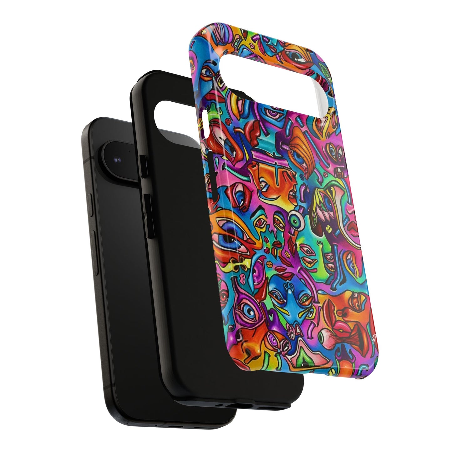 Mind Flip ~ Vibrant Art Phone Case, Colorful Tough Case, Unique Phone Cover, Funky Smartphone Shell, Gift for Art Lovers