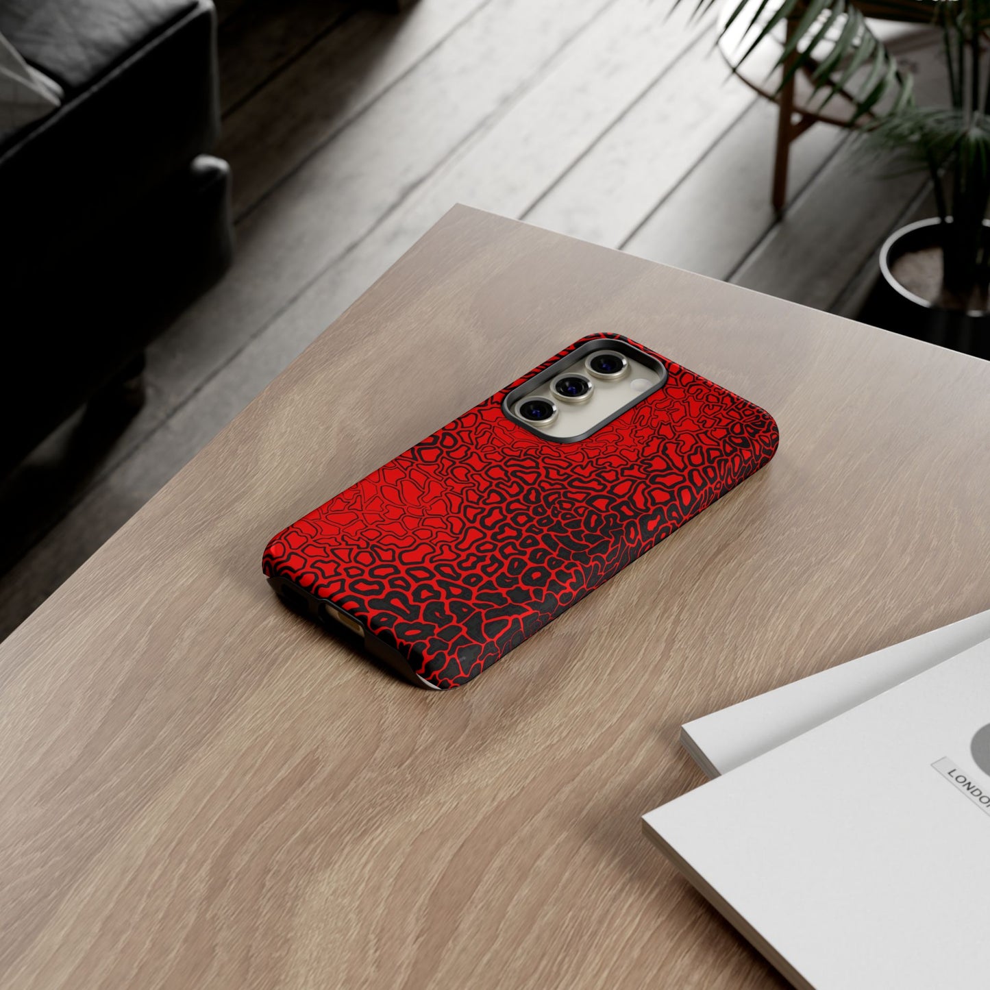 Pressure II Bold Phone Case - Tough Cases, Red Abstract Cell Phone Cover, Stylish Smartphone Protection, Unique Gift for Tech Lovers