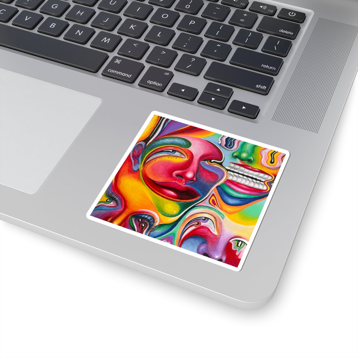 Melting ~ Vibrant Kiss-Cut Stickers - Colorful Faces Design, Artistic Laptop Stickers, Unique Wall Art, Fun Party Favors, Creative Gift Ideas