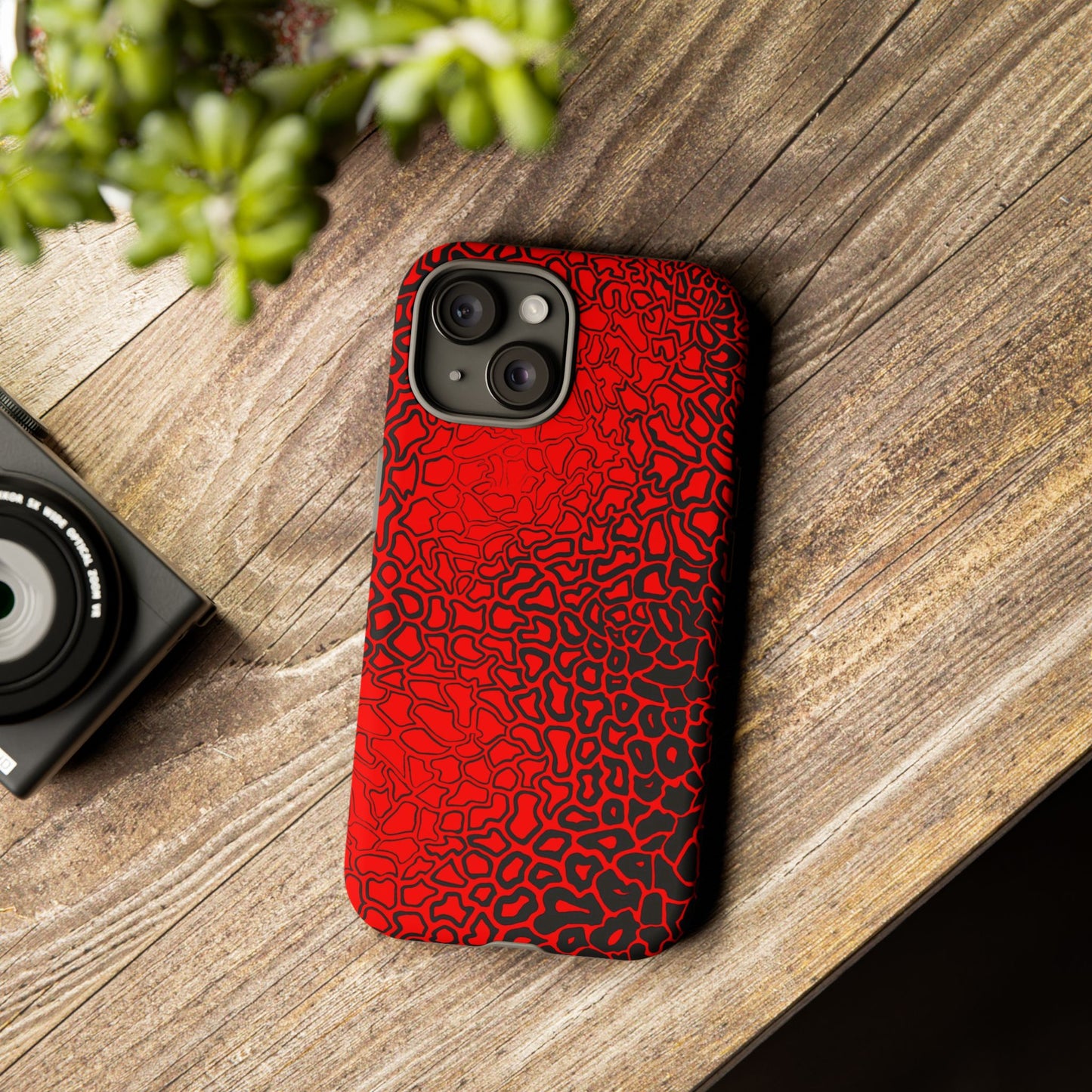 Pressure II Bold Phone Case - Tough Cases, Red Abstract Cell Phone Cover, Stylish Smartphone Protection, Unique Gift for Tech Lovers