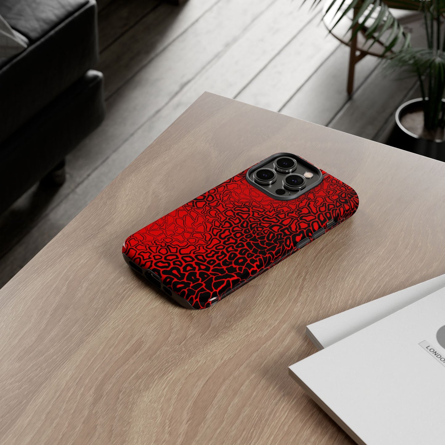 Pressure II Bold Phone Case - Tough Cases, Red Abstract Cell Phone Cover, Stylish Smartphone Protection, Unique Gift for Tech Lovers