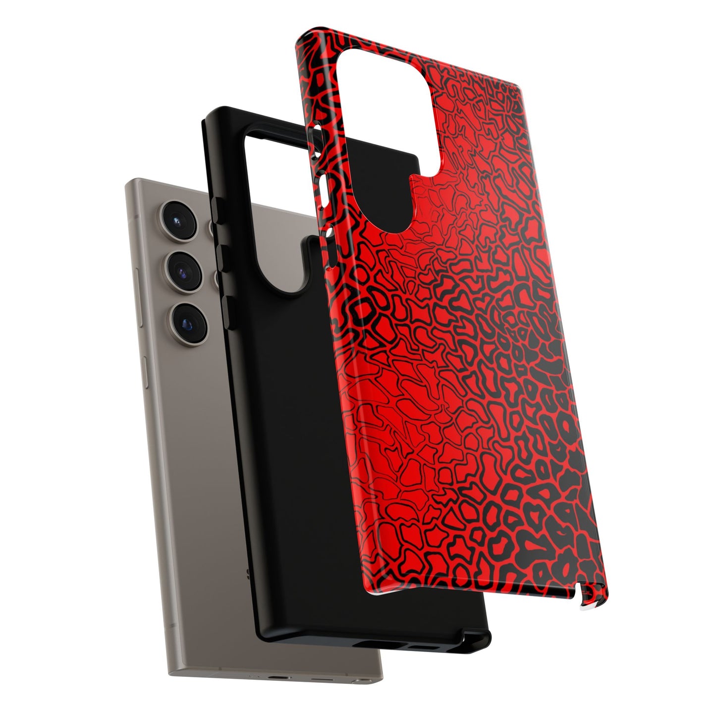 Pressure II Bold Phone Case - Tough Cases, Red Abstract Cell Phone Cover, Stylish Smartphone Protection, Unique Gift for Tech Lovers