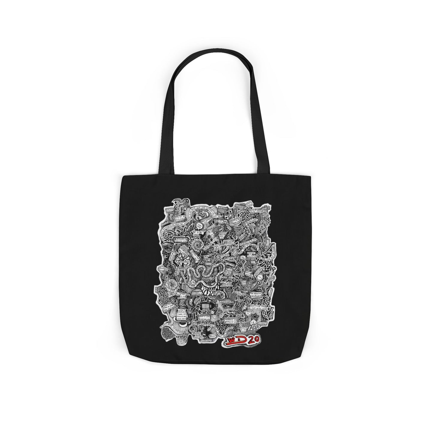 Canvas Tote Bag, Big Doodle 20 Design