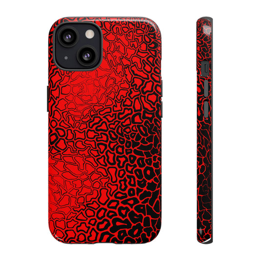 Pressure II Bold Phone Case - Tough Cases, Red Abstract Cell Phone Cover, Stylish Smartphone Protection, Unique Gift for Tech Lovers