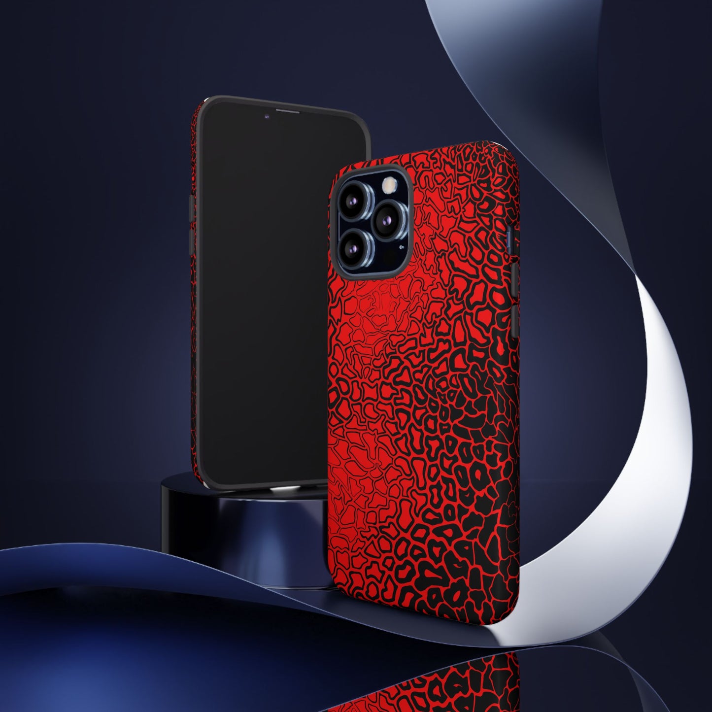 Pressure II Bold Phone Case - Tough Cases, Red Abstract Cell Phone Cover, Stylish Smartphone Protection, Unique Gift for Tech Lovers