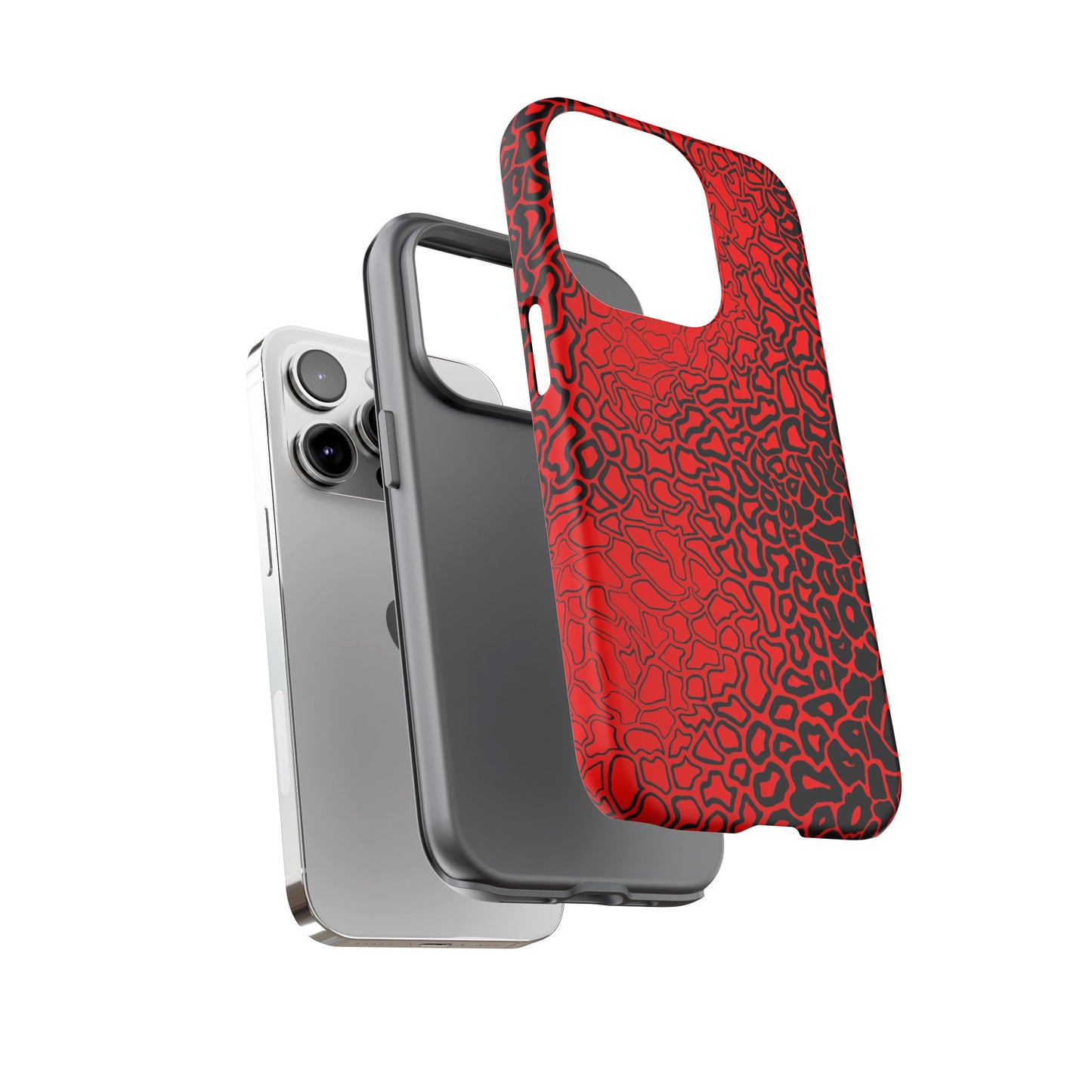 Pressure II Bold Phone Case - Tough Cases, Red Abstract Cell Phone Cover, Stylish Smartphone Protection, Unique Gift for Tech Lovers