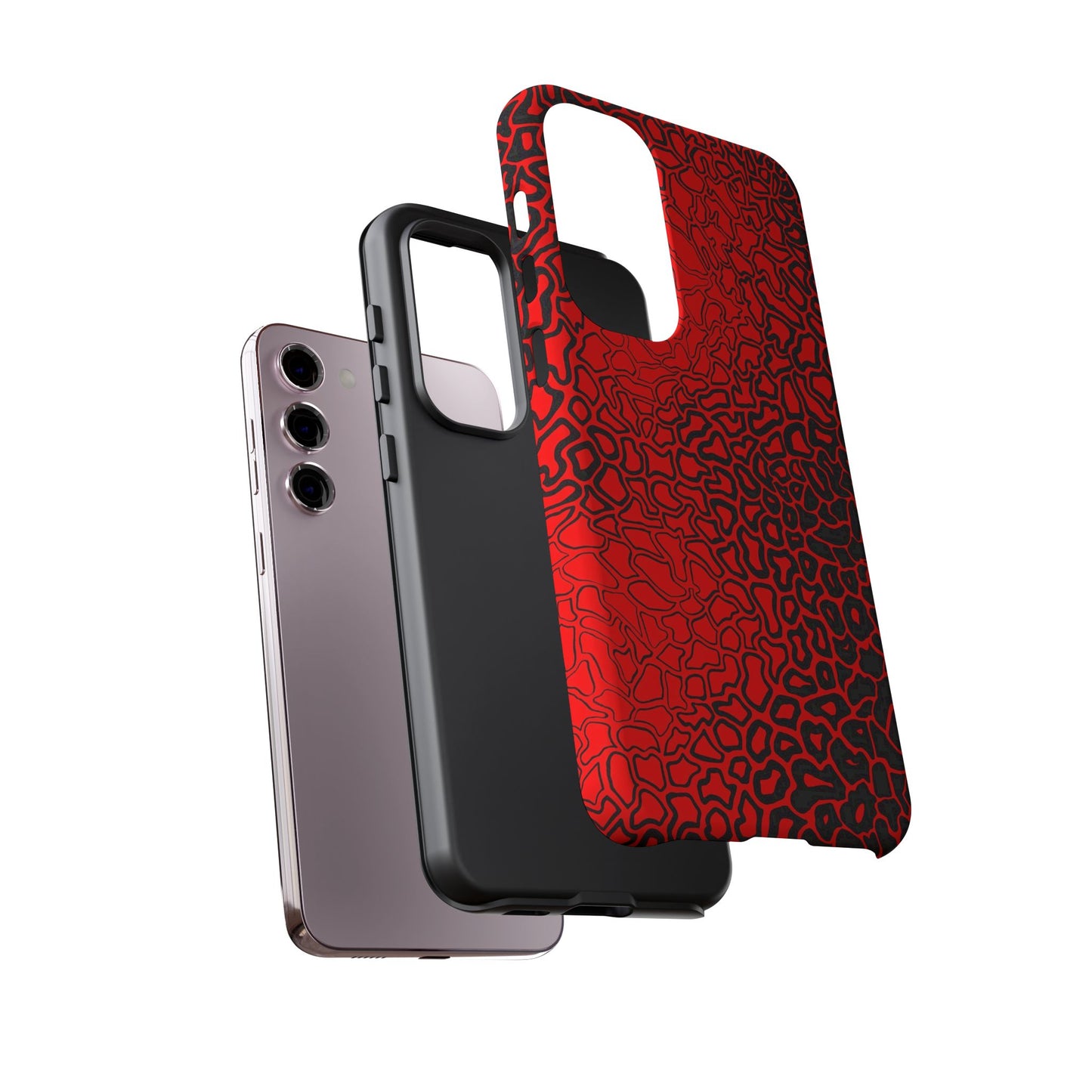 Pressure II Bold Phone Case - Tough Cases, Red Abstract Cell Phone Cover, Stylish Smartphone Protection, Unique Gift for Tech Lovers