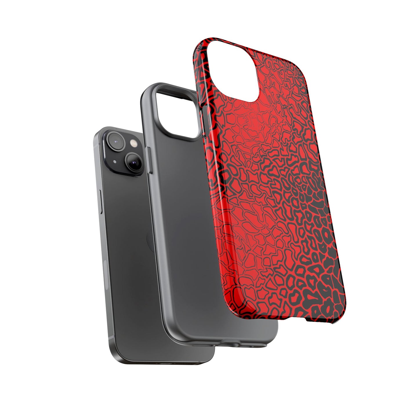 Pressure II Bold Phone Case - Tough Cases, Red Abstract Cell Phone Cover, Stylish Smartphone Protection, Unique Gift for Tech Lovers