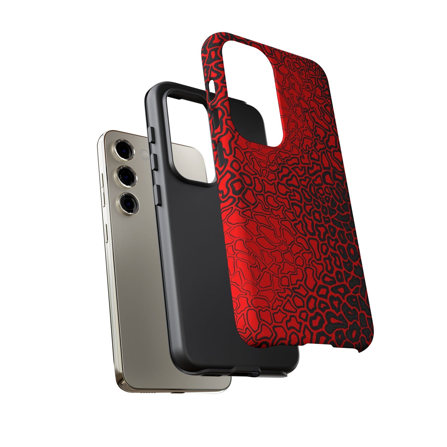 Pressure II Bold Phone Case - Tough Cases, Red Abstract Cell Phone Cover, Stylish Smartphone Protection, Unique Gift for Tech Lovers