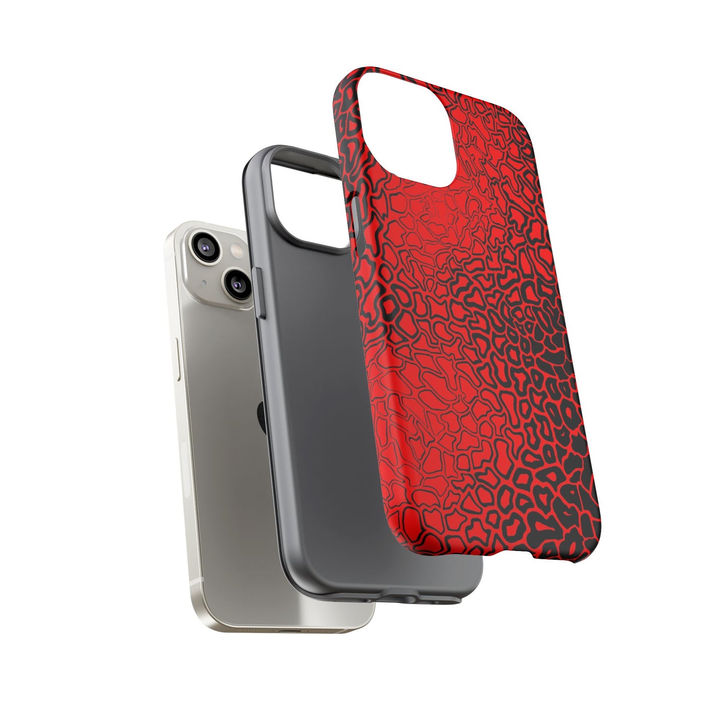 Pressure II Bold Phone Case - Tough Cases, Red Abstract Cell Phone Cover, Stylish Smartphone Protection, Unique Gift for Tech Lovers
