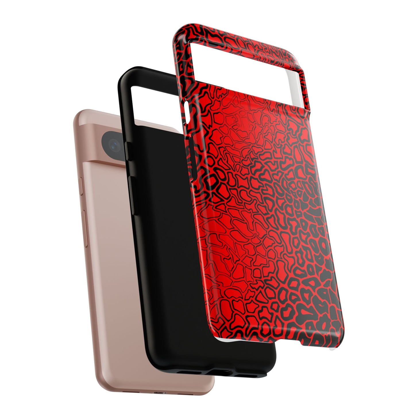Pressure II Bold Phone Case - Tough Cases, Red Abstract Cell Phone Cover, Stylish Smartphone Protection, Unique Gift for Tech Lovers