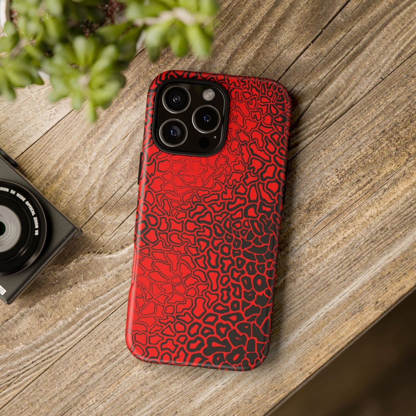 Pressure II Bold Phone Case - Tough Cases, Red Abstract Cell Phone Cover, Stylish Smartphone Protection, Unique Gift for Tech Lovers
