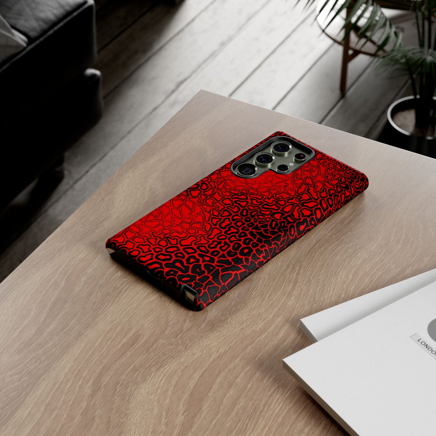 Pressure II Bold Phone Case - Tough Cases, Red Abstract Cell Phone Cover, Stylish Smartphone Protection, Unique Gift for Tech Lovers