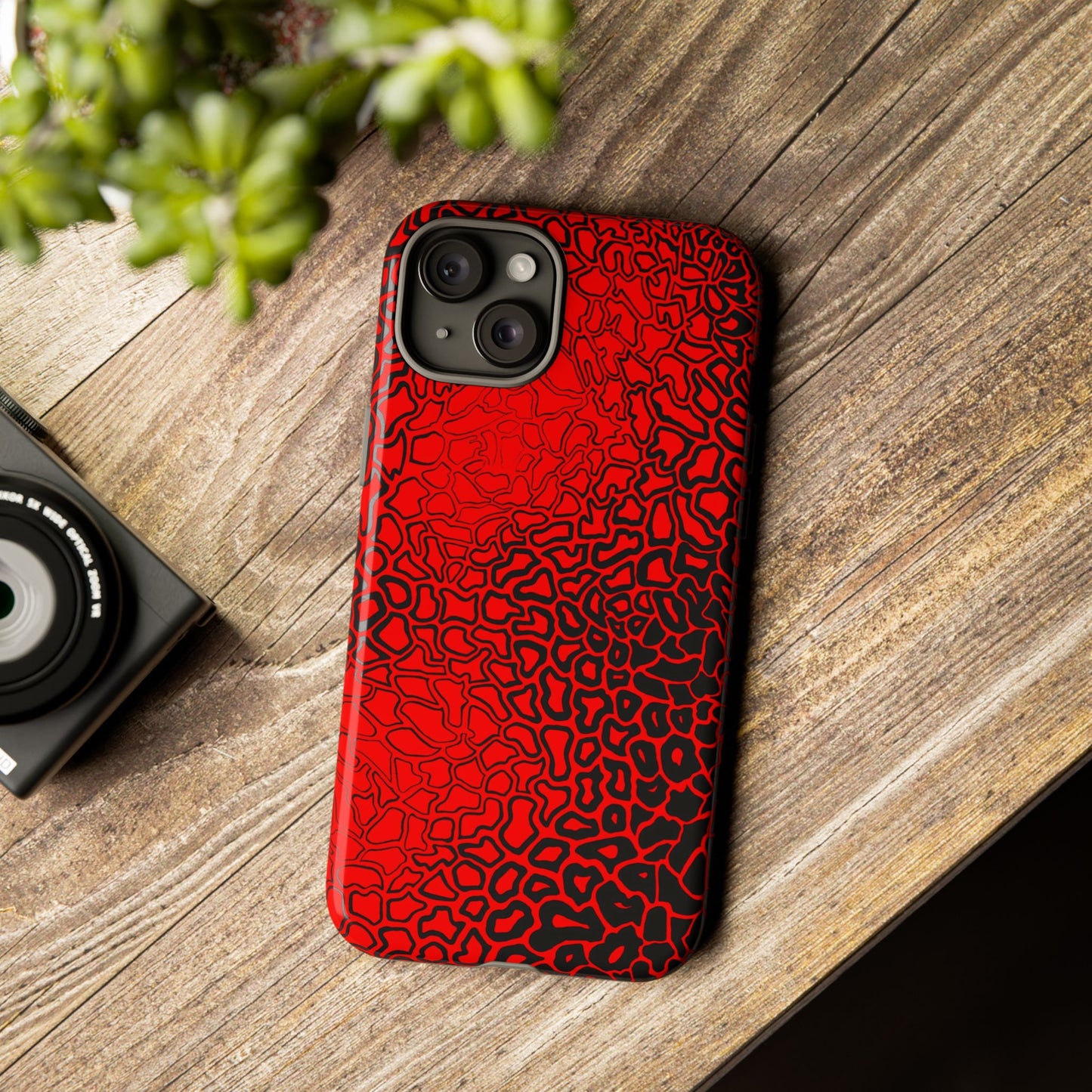 Pressure II Bold Phone Case - Tough Cases, Red Abstract Cell Phone Cover, Stylish Smartphone Protection, Unique Gift for Tech Lovers