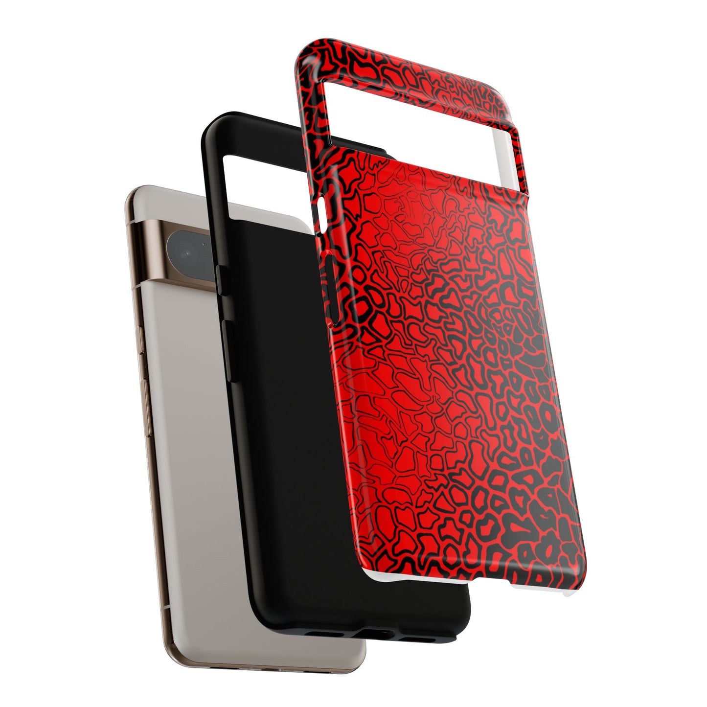 Pressure II Bold Phone Case - Tough Cases, Red Abstract Cell Phone Cover, Stylish Smartphone Protection, Unique Gift for Tech Lovers