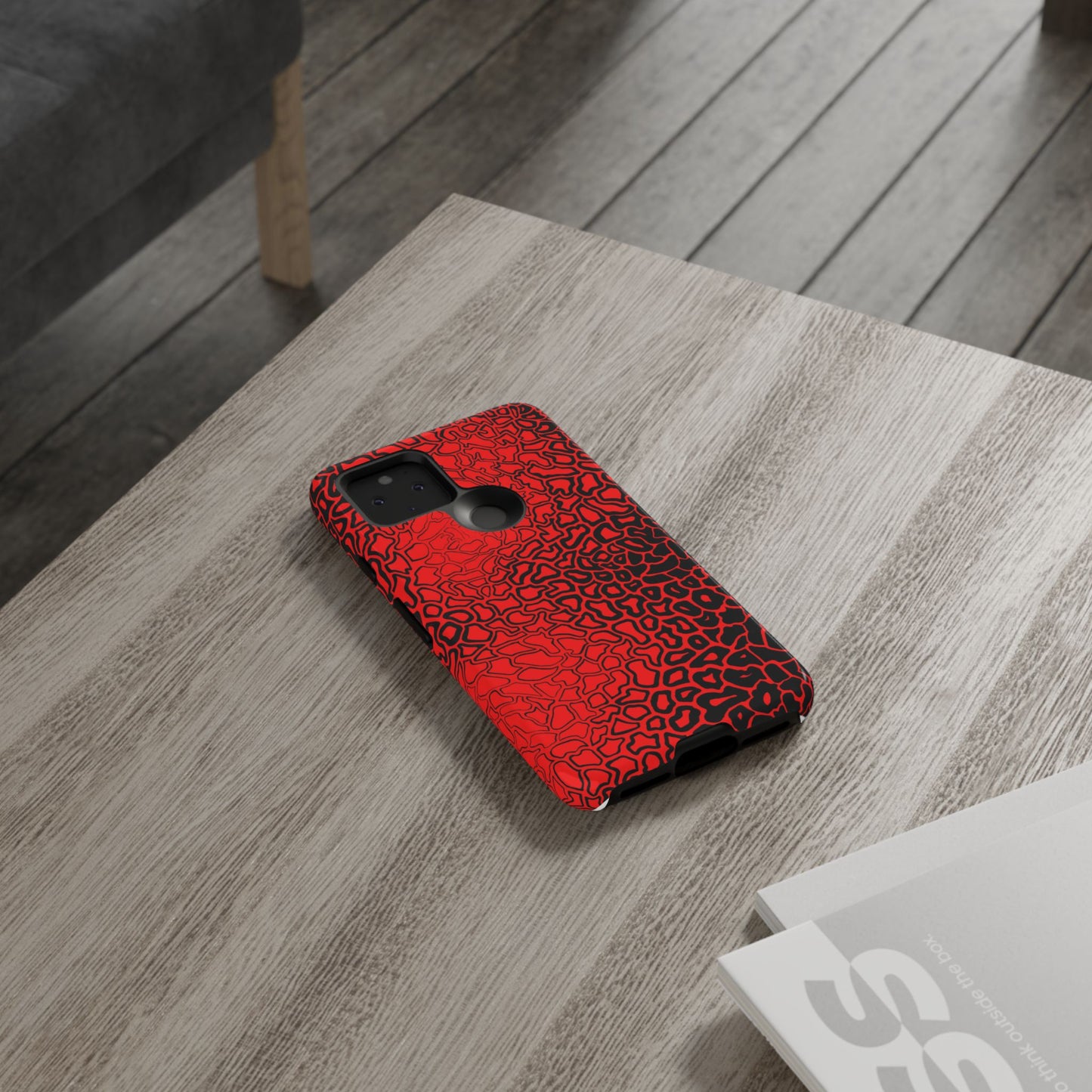 Pressure II Bold Phone Case - Tough Cases, Red Abstract Cell Phone Cover, Stylish Smartphone Protection, Unique Gift for Tech Lovers