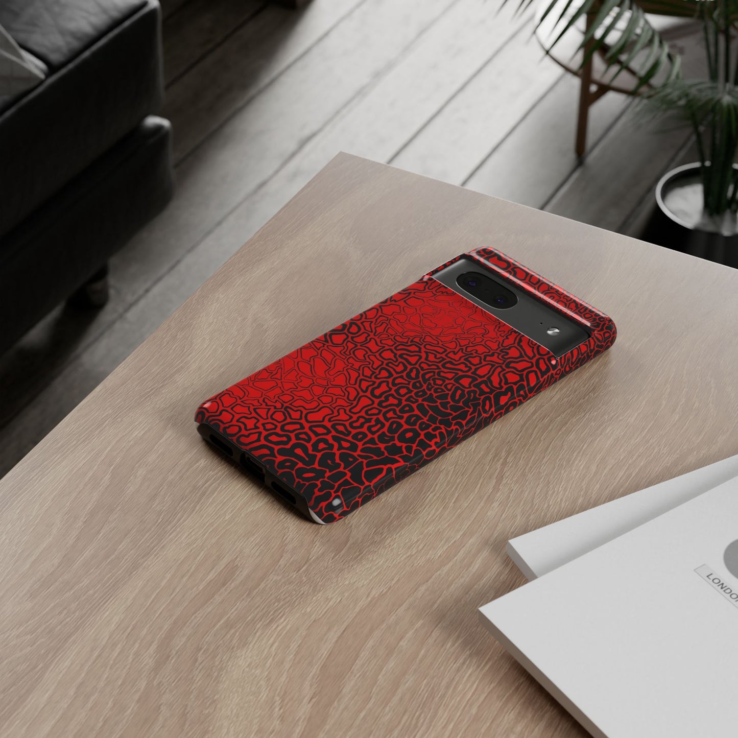 Pressure II Bold Phone Case - Tough Cases, Red Abstract Cell Phone Cover, Stylish Smartphone Protection, Unique Gift for Tech Lovers