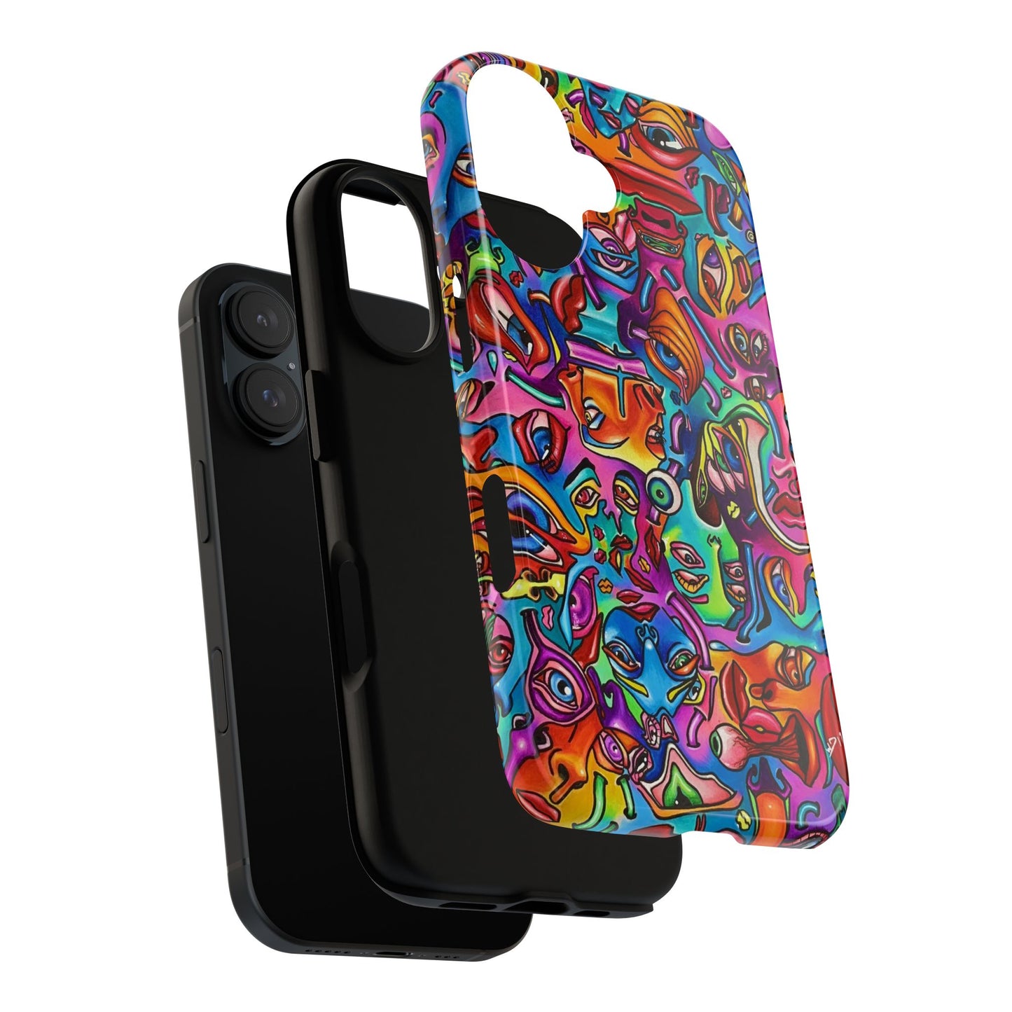 Mind Flip ~ Vibrant Art Phone Case, Colorful Tough Case, Unique Phone Cover, Funky Smartphone Shell, Gift for Art Lovers