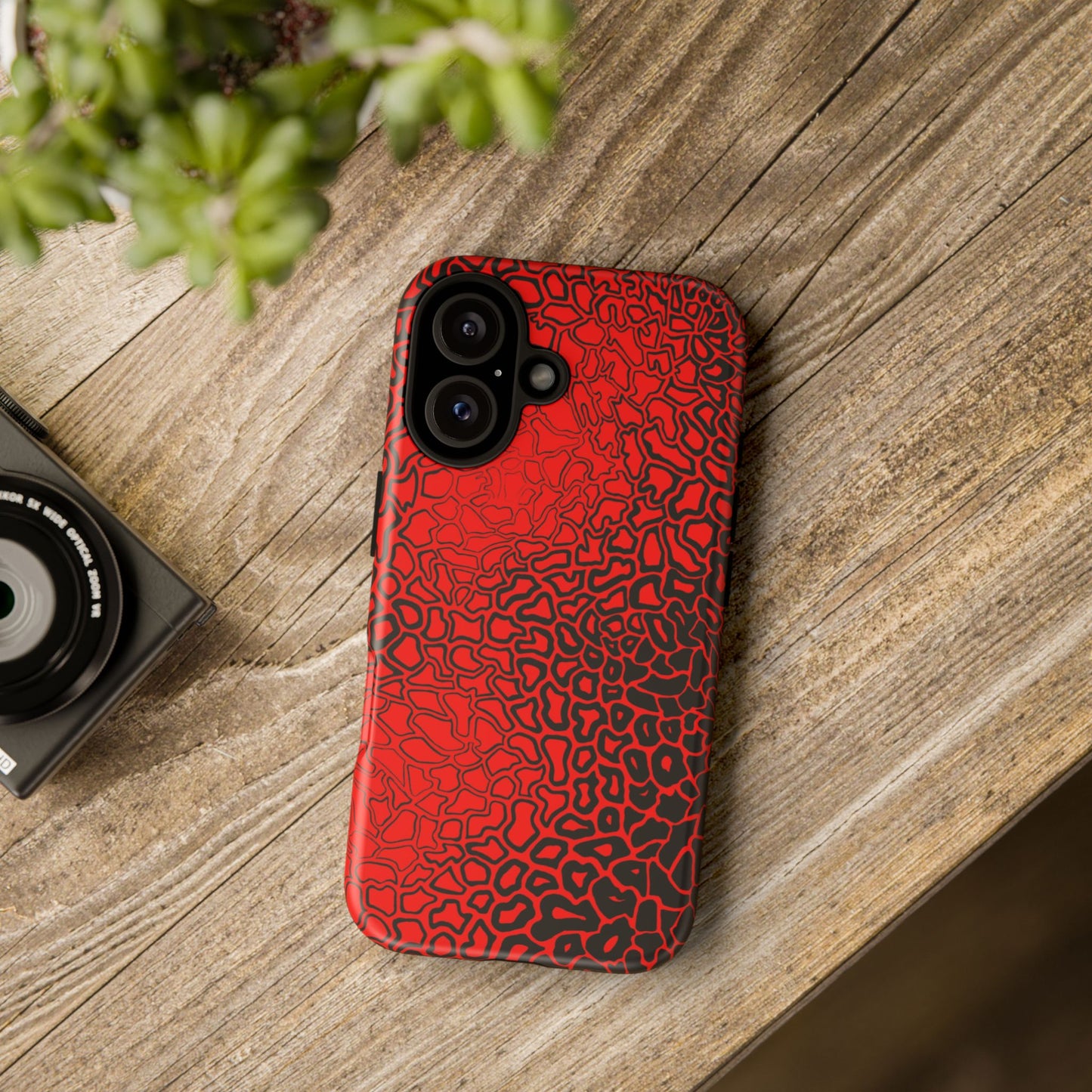 Pressure II Bold Phone Case - Tough Cases, Red Abstract Cell Phone Cover, Stylish Smartphone Protection, Unique Gift for Tech Lovers