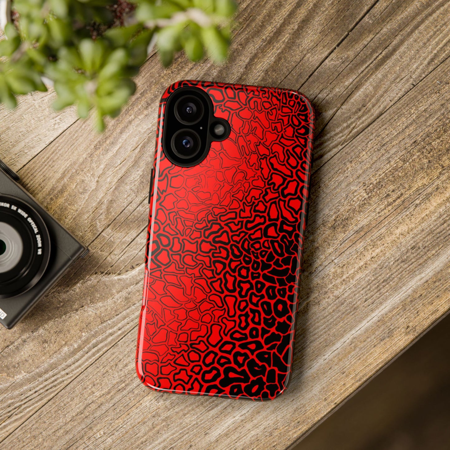 Pressure II Bold Phone Case - Tough Cases, Red Abstract Cell Phone Cover, Stylish Smartphone Protection, Unique Gift for Tech Lovers