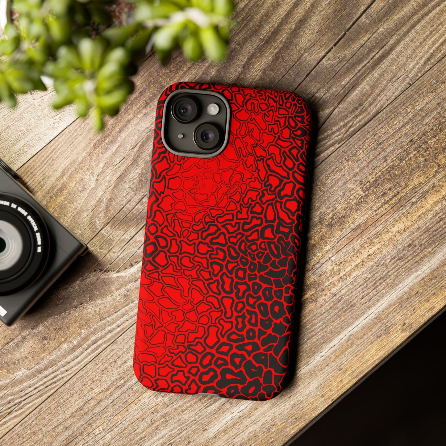 Pressure II Bold Phone Case - Tough Cases, Red Abstract Cell Phone Cover, Stylish Smartphone Protection, Unique Gift for Tech Lovers