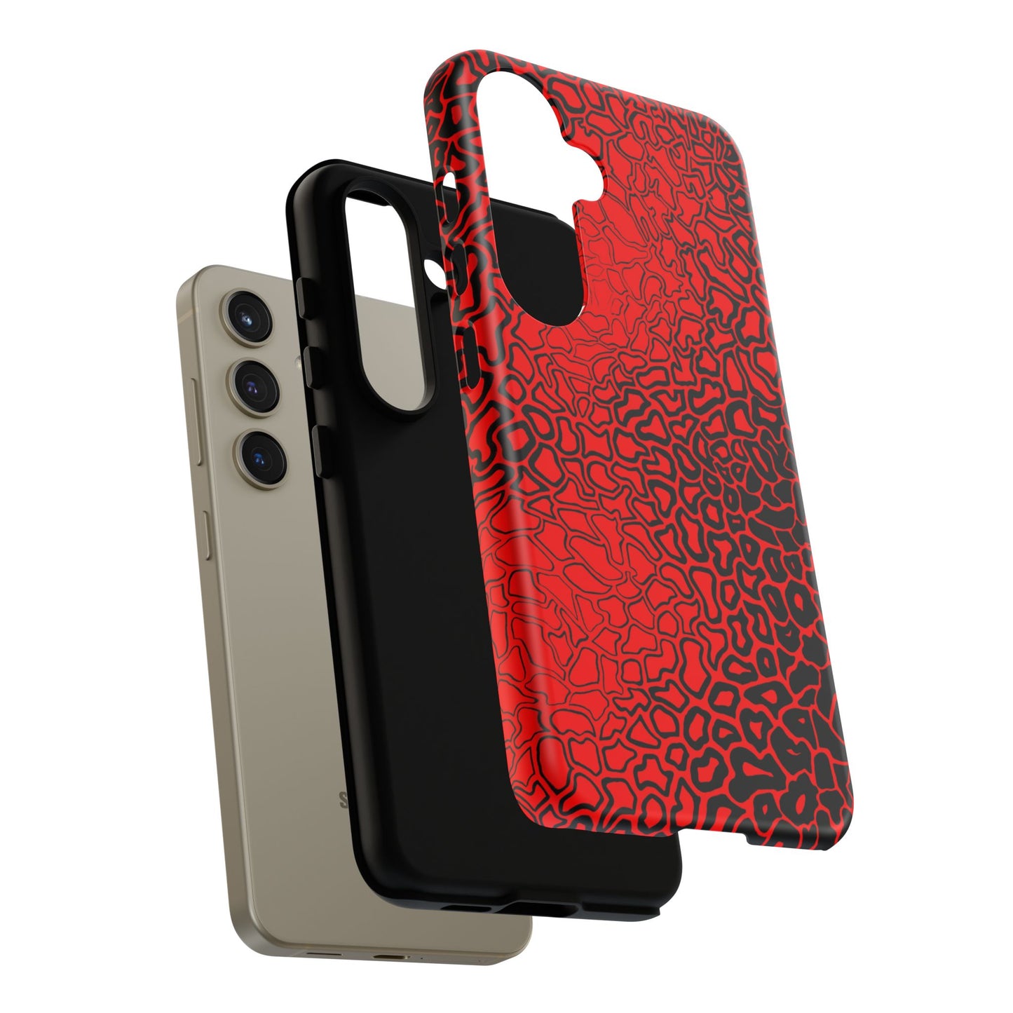 Pressure II Bold Phone Case - Tough Cases, Red Abstract Cell Phone Cover, Stylish Smartphone Protection, Unique Gift for Tech Lovers