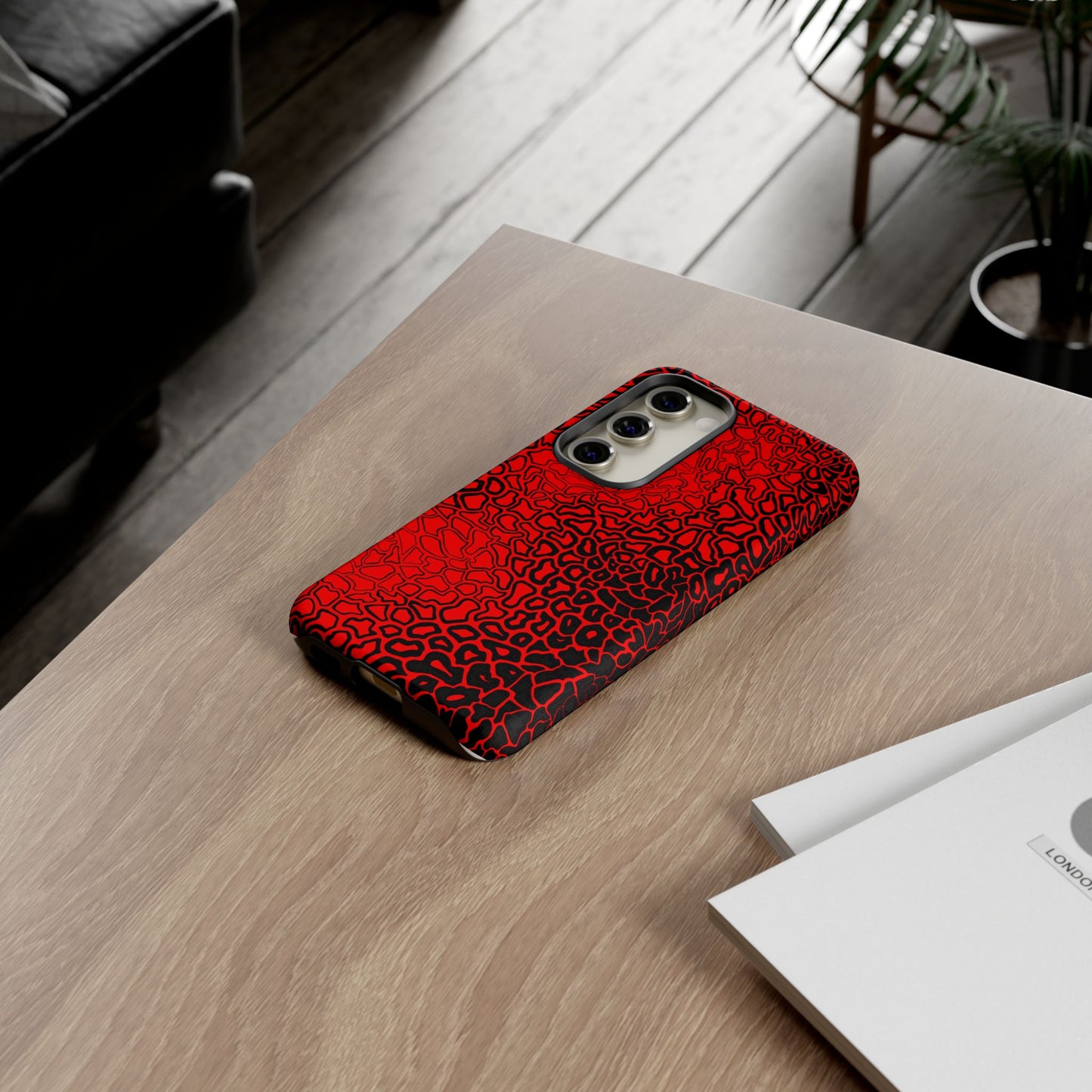 Pressure II Bold Phone Case - Tough Cases, Red Abstract Cell Phone Cover, Stylish Smartphone Protection, Unique Gift for Tech Lovers
