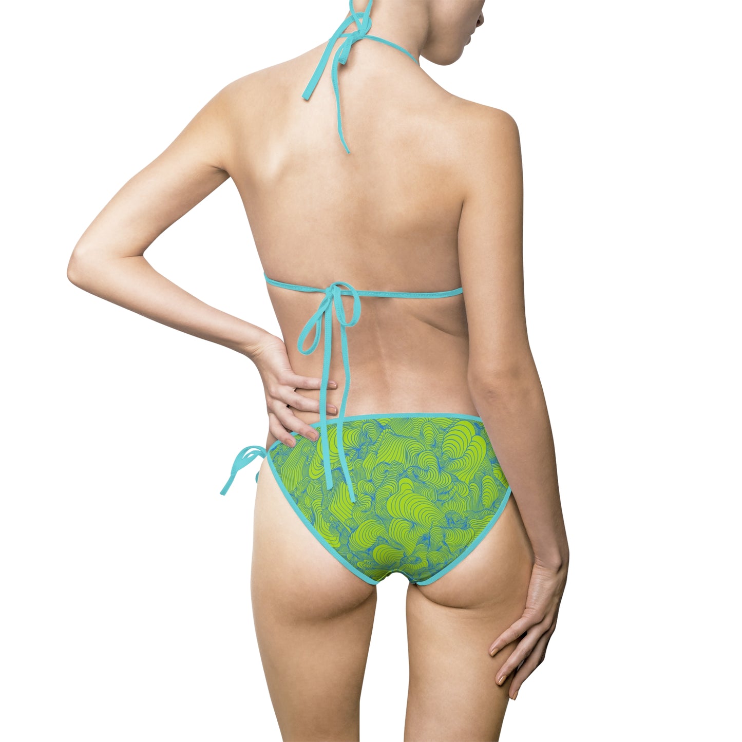 Hesitant Oblivion- Green Marble Bikini