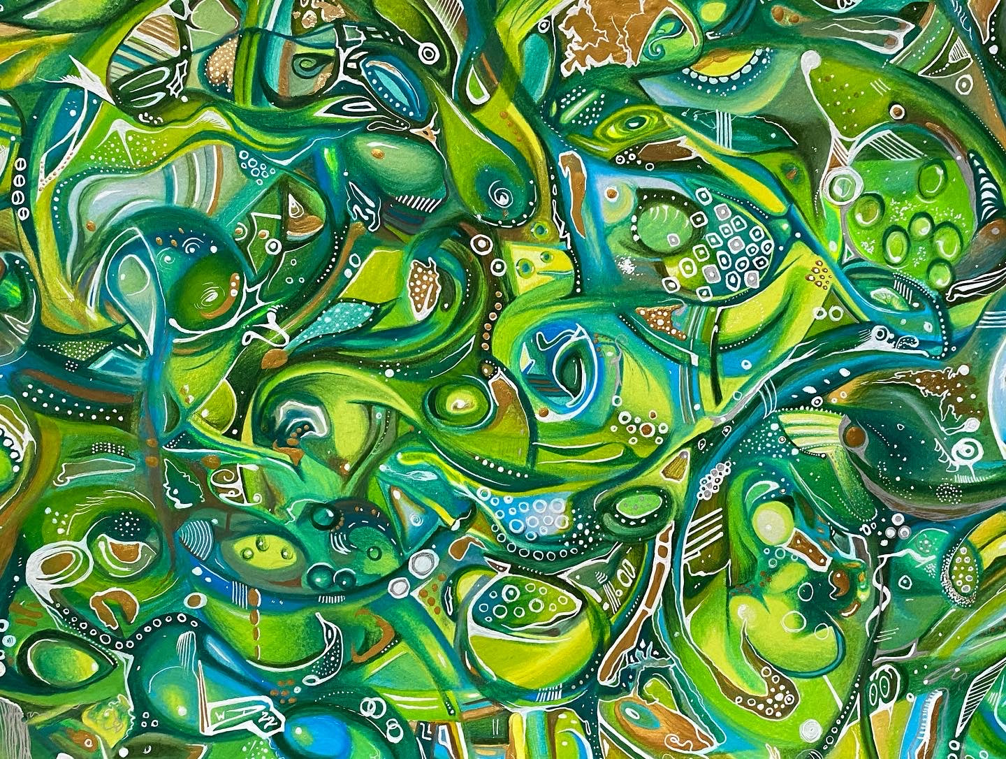 Sweet Greens Boho Activewear by Art B Laney ~ Yoga Pants