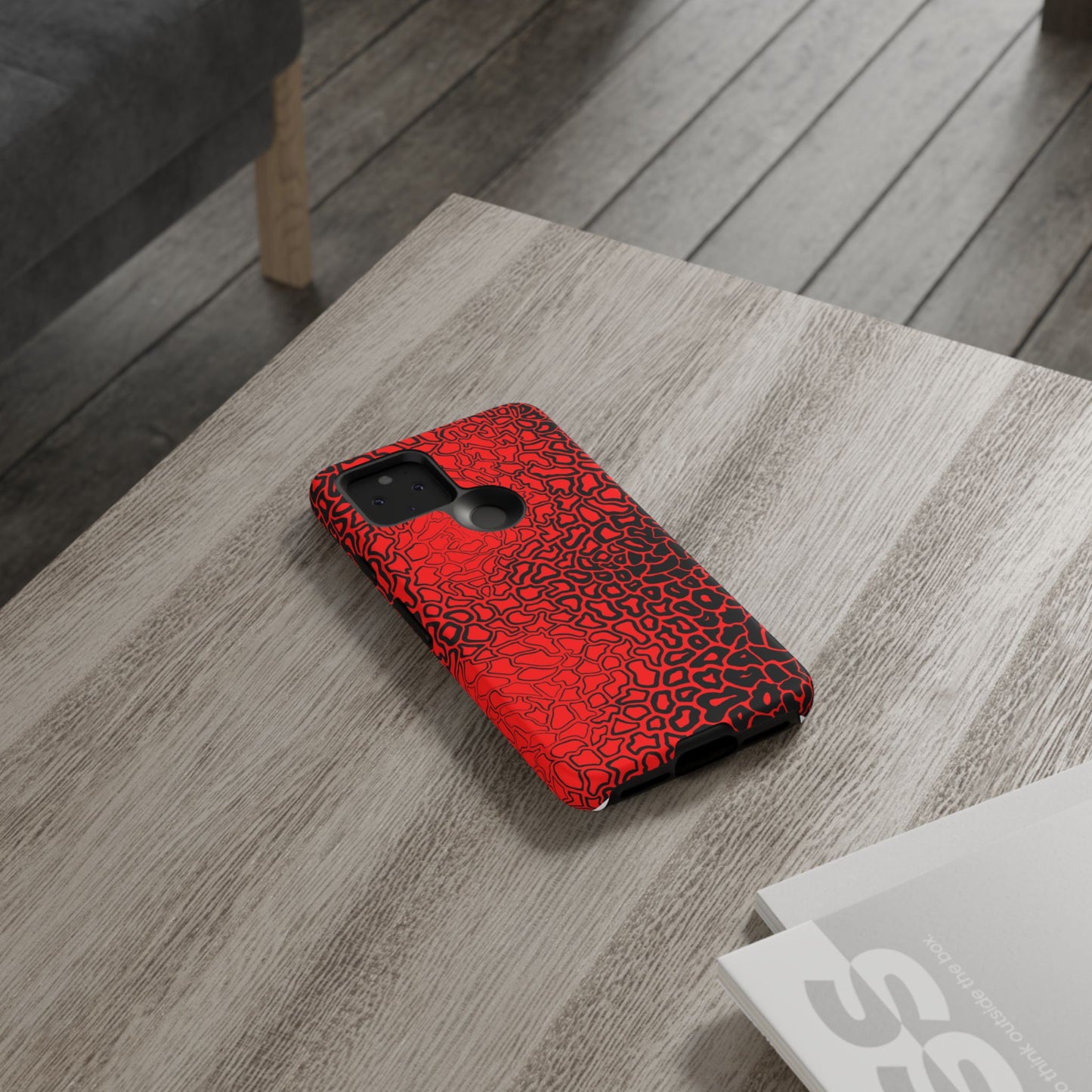 Pressure II Bold Phone Case - Tough Cases, Red Abstract Cell Phone Cover, Stylish Smartphone Protection, Unique Gift for Tech Lovers