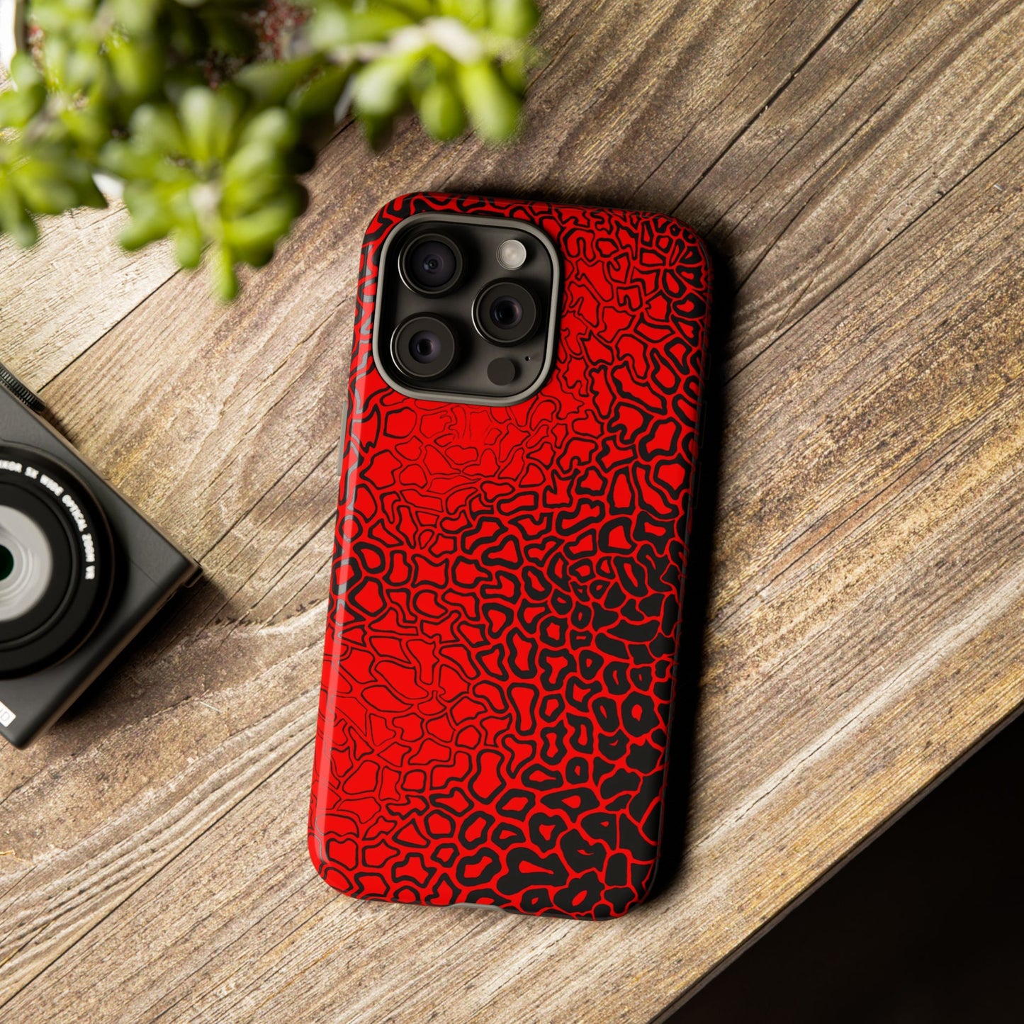 Pressure II Bold Phone Case - Tough Cases, Red Abstract Cell Phone Cover, Stylish Smartphone Protection, Unique Gift for Tech Lovers