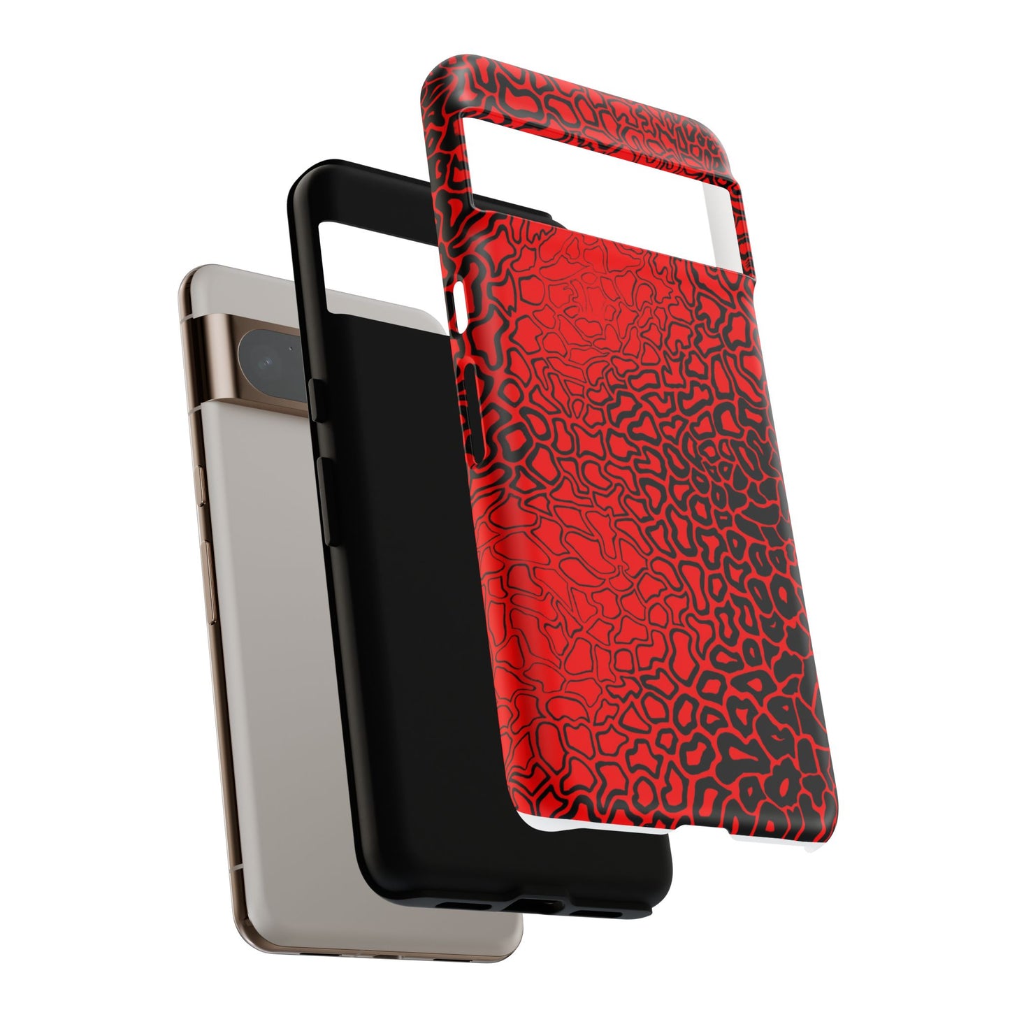 Pressure II Bold Phone Case - Tough Cases, Red Abstract Cell Phone Cover, Stylish Smartphone Protection, Unique Gift for Tech Lovers