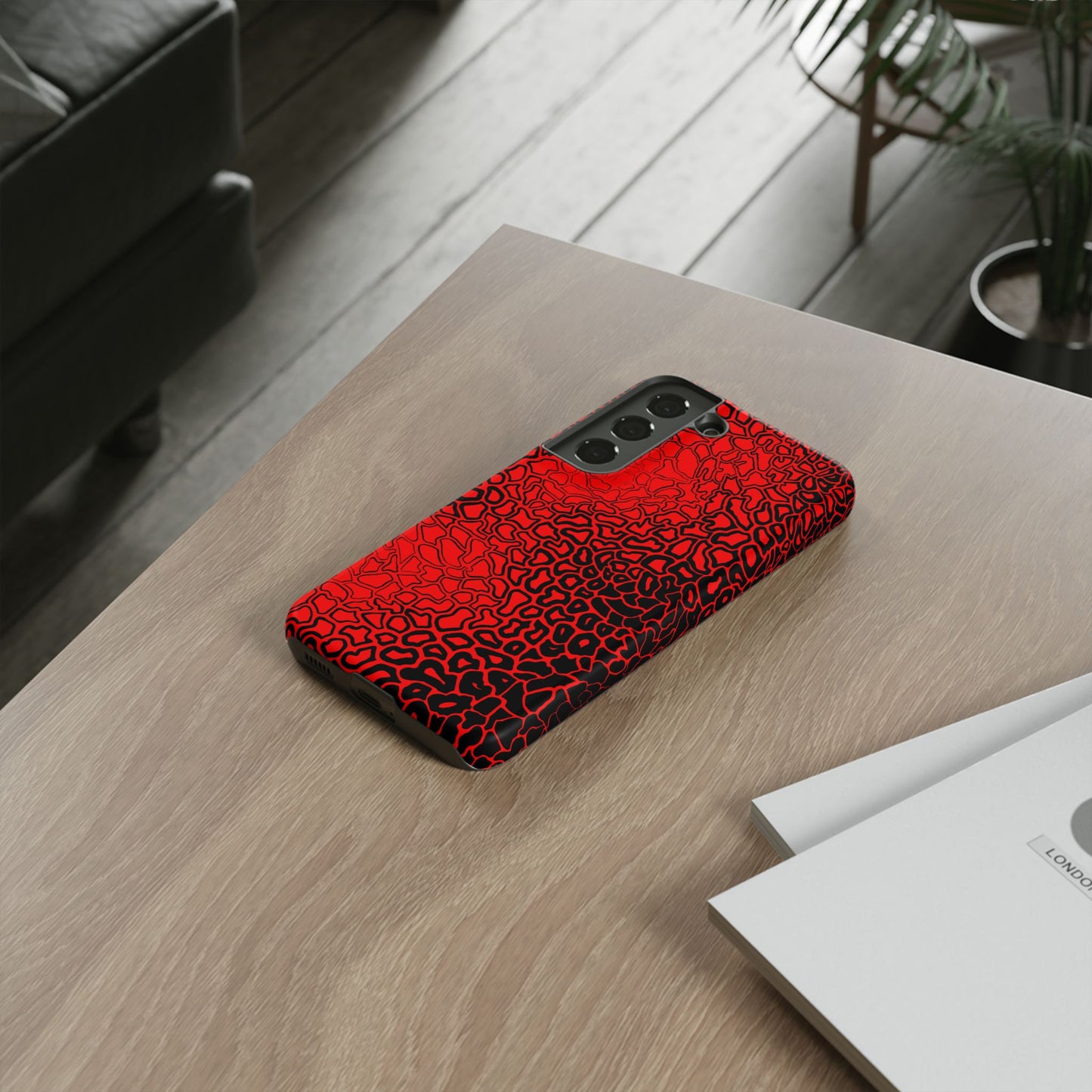 Pressure II Bold Phone Case - Tough Cases, Red Abstract Cell Phone Cover, Stylish Smartphone Protection, Unique Gift for Tech Lovers