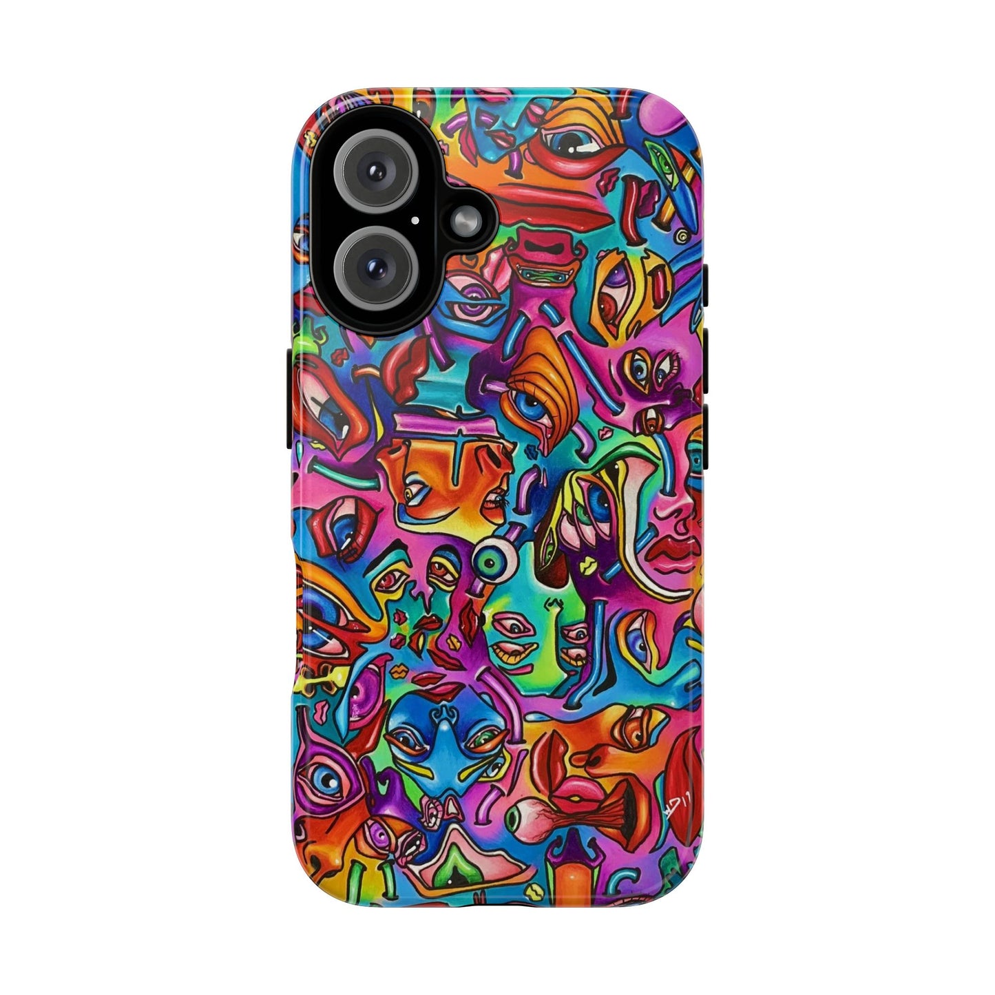 Mind Flip ~ Vibrant Art Phone Case, Colorful Tough Case, Unique Phone Cover, Funky Smartphone Shell, Gift for Art Lovers