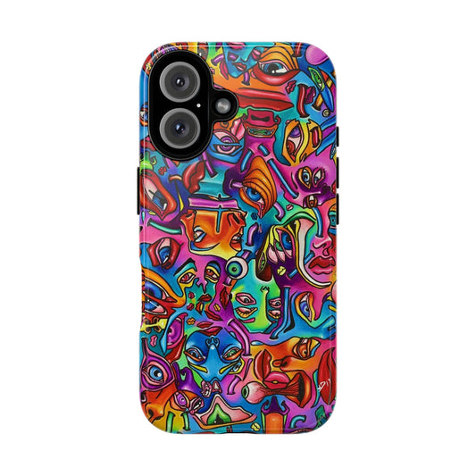 Mind Flip ~ Vibrant Art Phone Case, Colorful Tough Case, Unique Phone Cover, Funky Smartphone Shell, Gift for Art Lovers