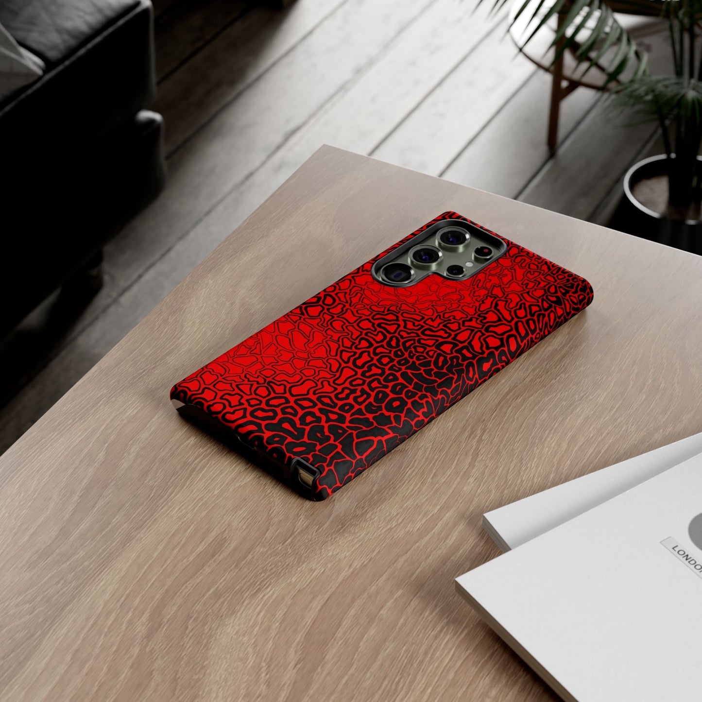 Pressure II Bold Phone Case - Tough Cases, Red Abstract Cell Phone Cover, Stylish Smartphone Protection, Unique Gift for Tech Lovers