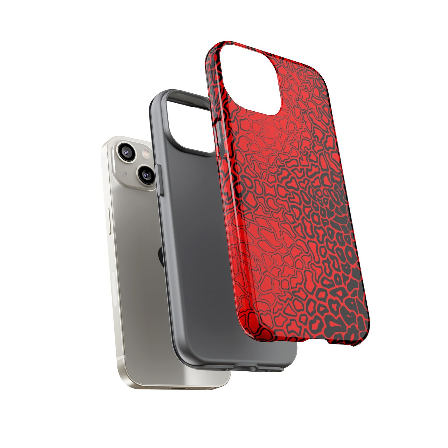 Pressure II Bold Phone Case - Tough Cases, Red Abstract Cell Phone Cover, Stylish Smartphone Protection, Unique Gift for Tech Lovers