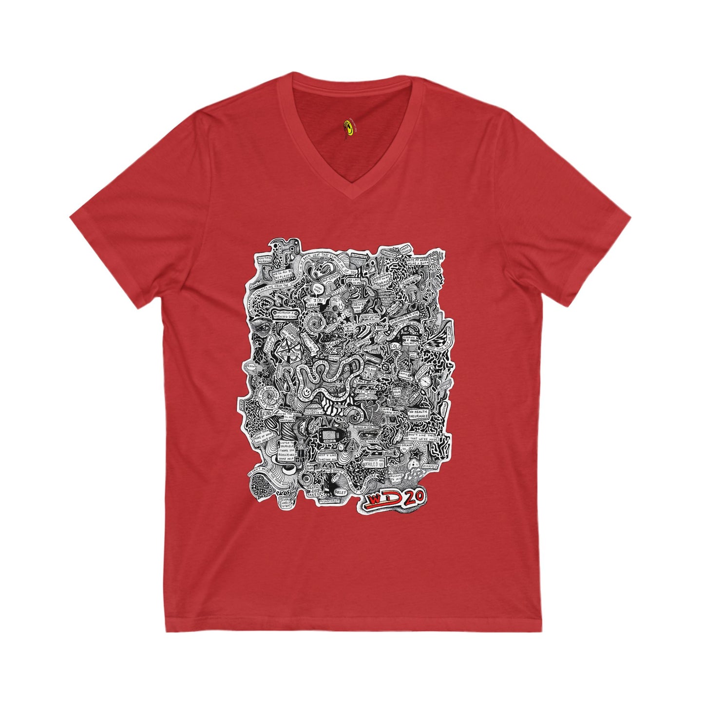 Big Doodle Red 20 T-Shirt by Art By Laney