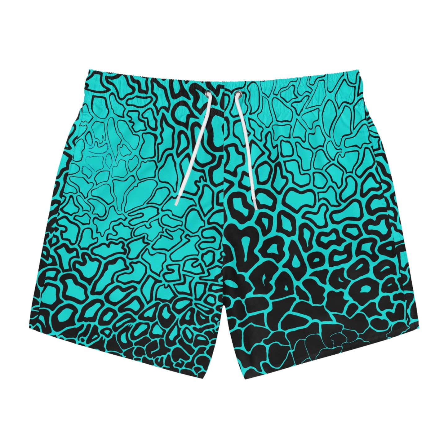 Pressure Vibrant AOP Swim Trunks, Summer Beachwear, Pool Party Essentials, Men's Swim Shorts, Vacation Outfit, Trendy Swimwear